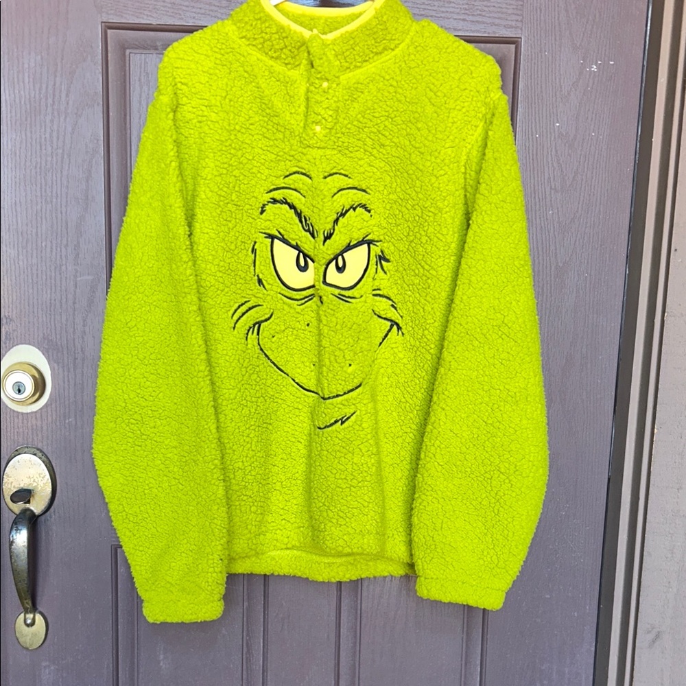 Green Fleece Pullover with Grinch Design
